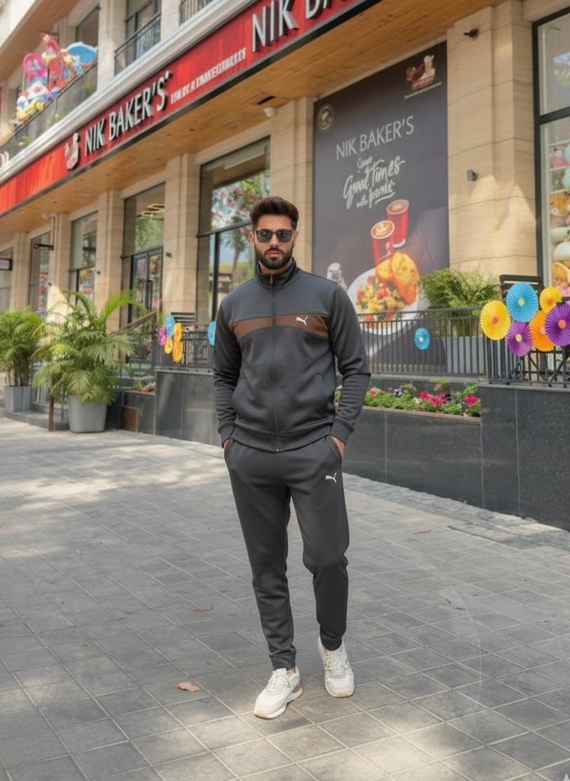 Premium Brown Men’s Tracksuit – Stylish Casual Sportswear Set